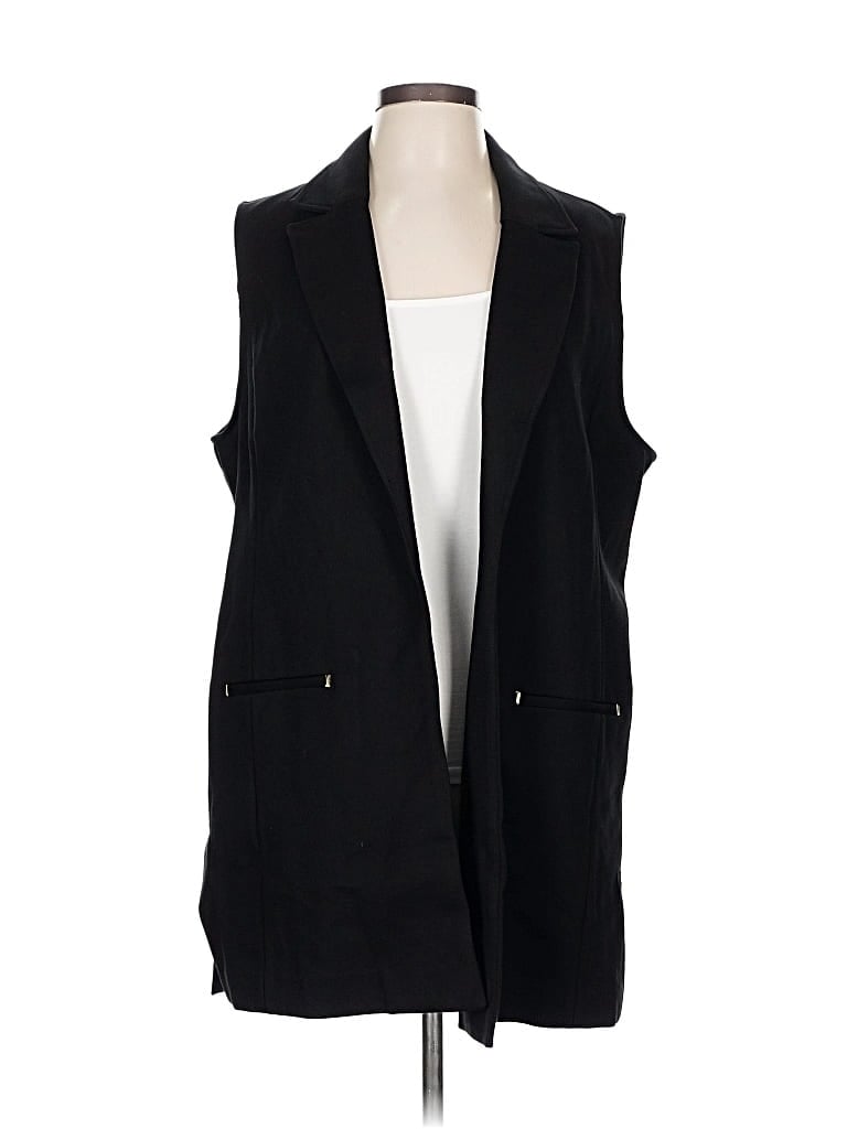 Pre-owned Chico's Tuxedo Vest In Black