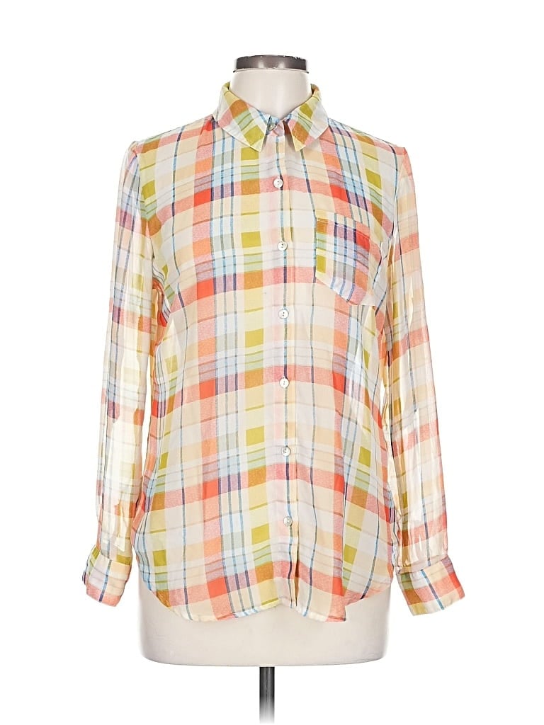 Pre-owned Timing Long Sleeve Blouse In Orange