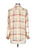 Timing 100% Polyester Plaid Orange Long Sleeve Blouse Size L - photo 2