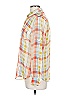 Timing 100% Polyester Plaid Orange Long Sleeve Blouse Size L - photo 5