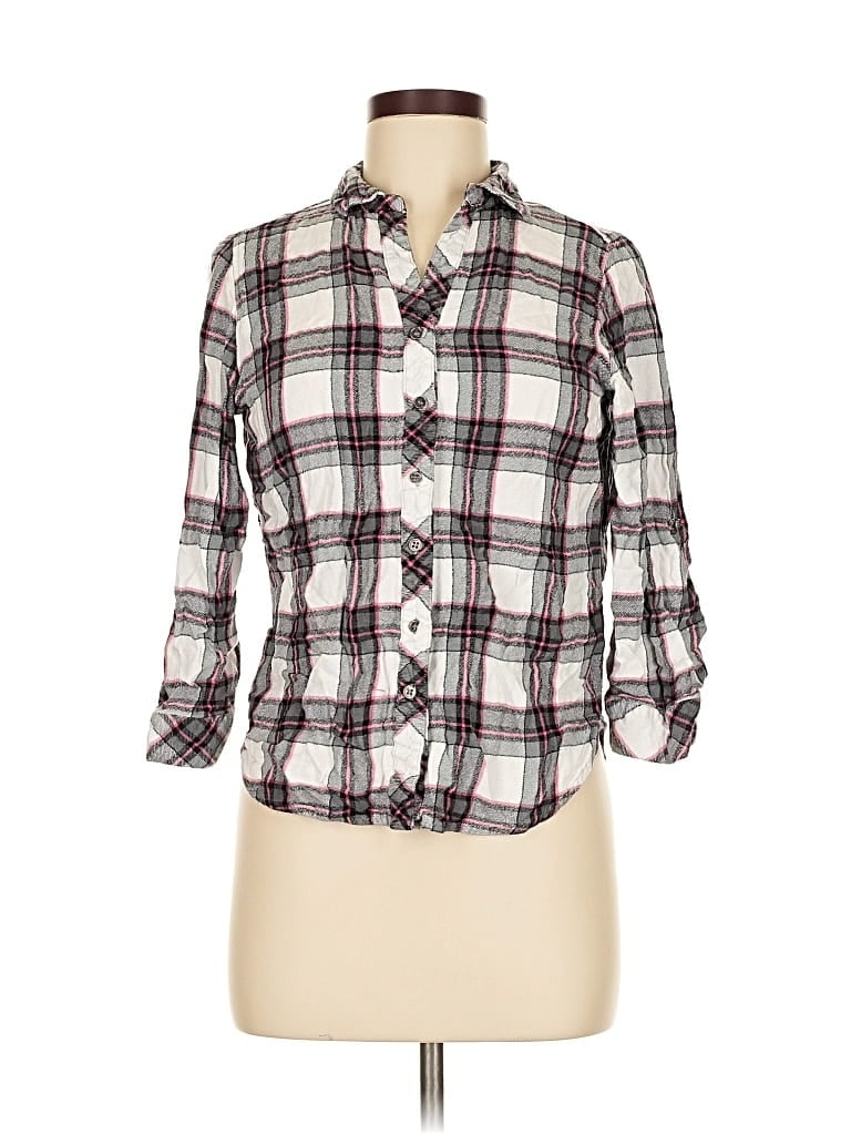 Pre-owned Holding Horses 3/4 Sleeve Button Down Shirt In White