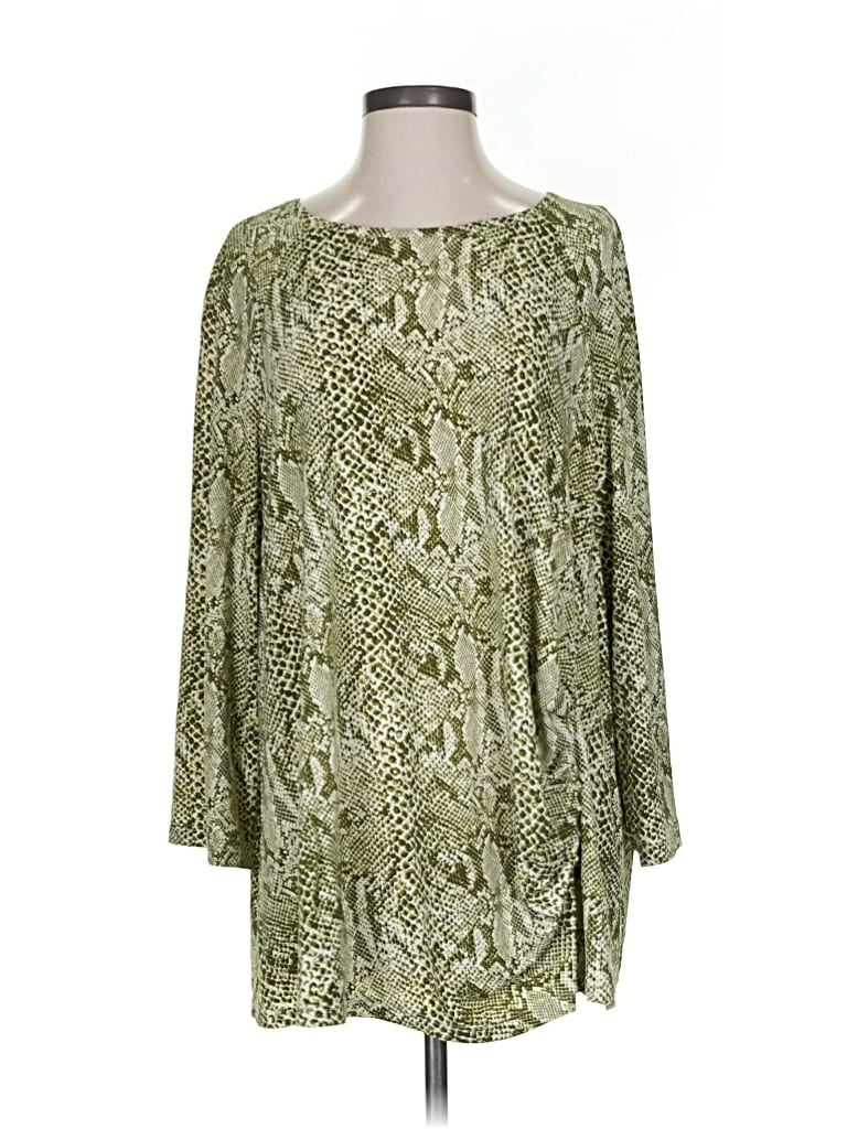 Pre-owned Doncaster Collection 3/4 Sleeve Blouse In Green