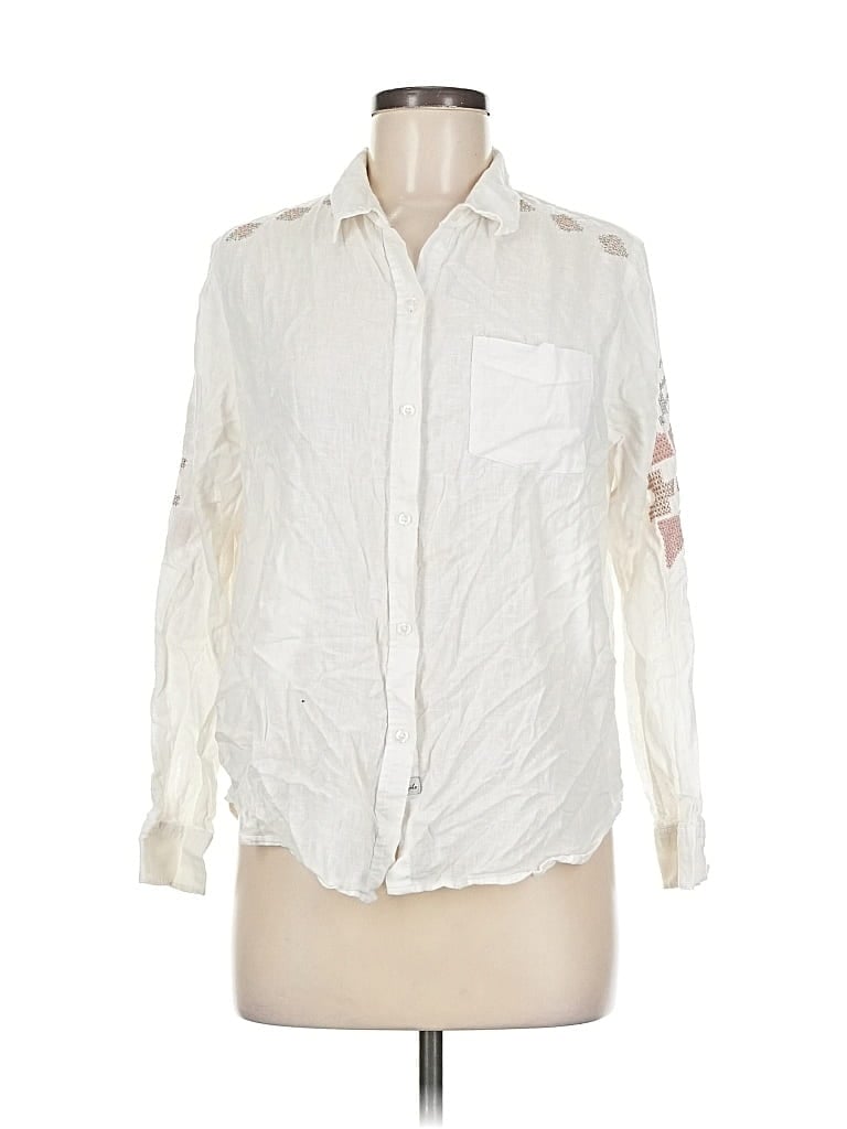 Pre-owned Rails Long Sleeve Button Down Shirt In White