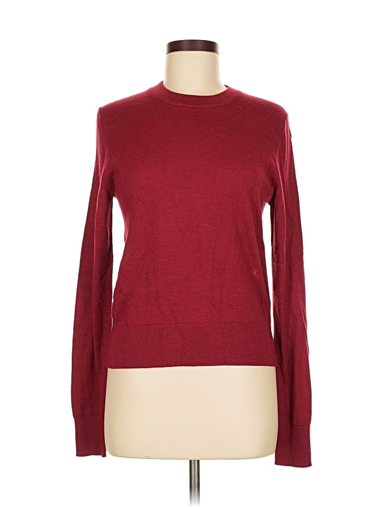 Pre-owned Calvin Klein Pullover Sweater In Burgundy