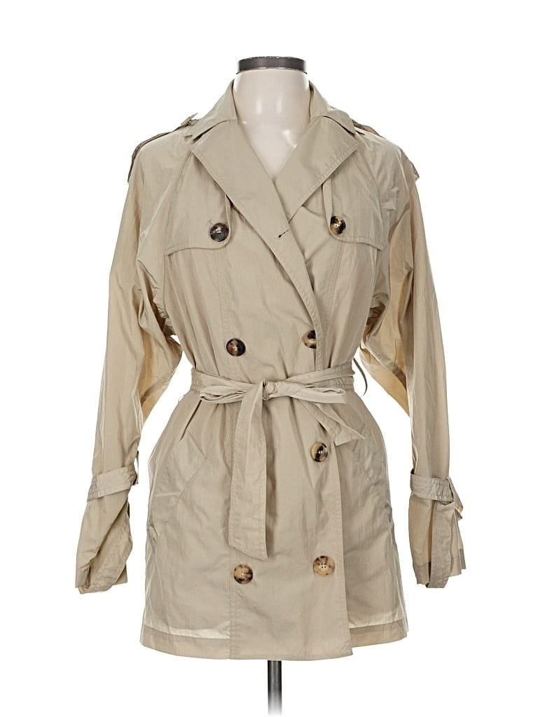 Pre-owned Allsaints Spitalfields Trenchcoat In Brown