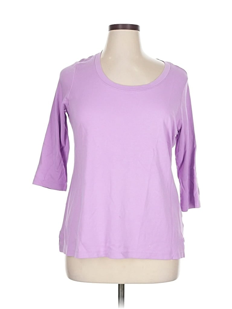 Click to view more detailed imagery on our partner's website Pre-owned Isaac Mizrahi Live 3/4 Sleeve T-shirt In Purple