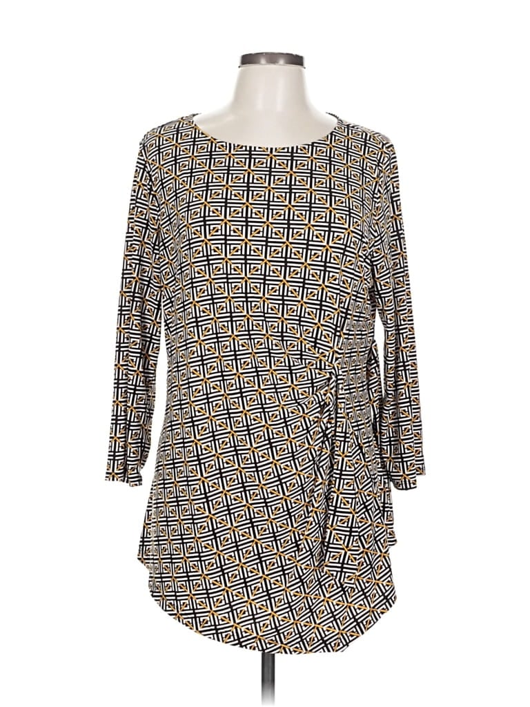 Pre-owned Liz Claiborne Career 3/4 Sleeve Blouse In Gold