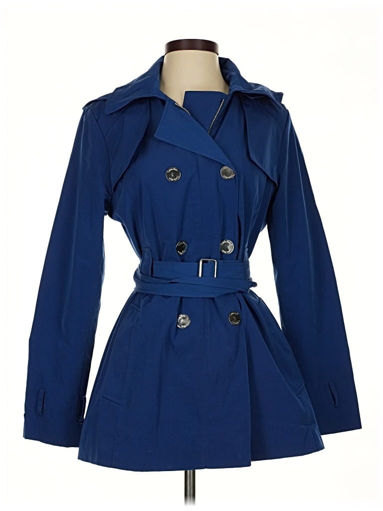Pre-owned Calvin Klein Trenchcoat In Blue
