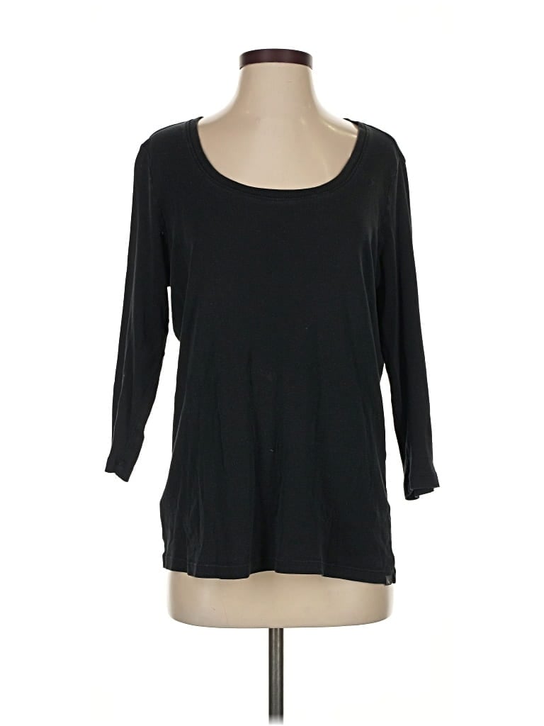 Pre-owned Eddie Bauer 3/4 Sleeve T-shirt In Black