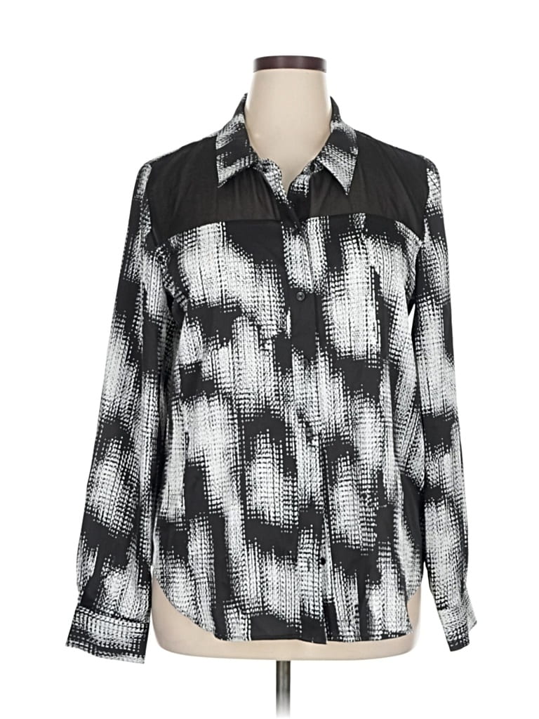 Pre-owned Dkny Long Sleeve Blouse In Black