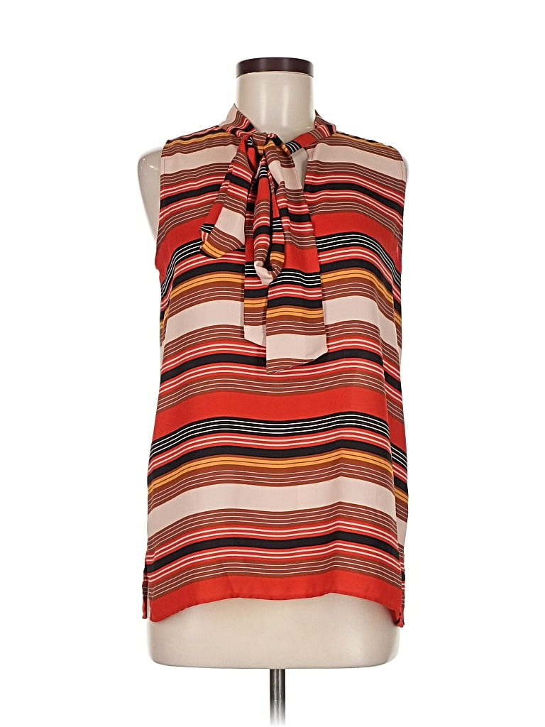 Pre-owned Ann Taylor Loft Sleeveless Blouse In Red