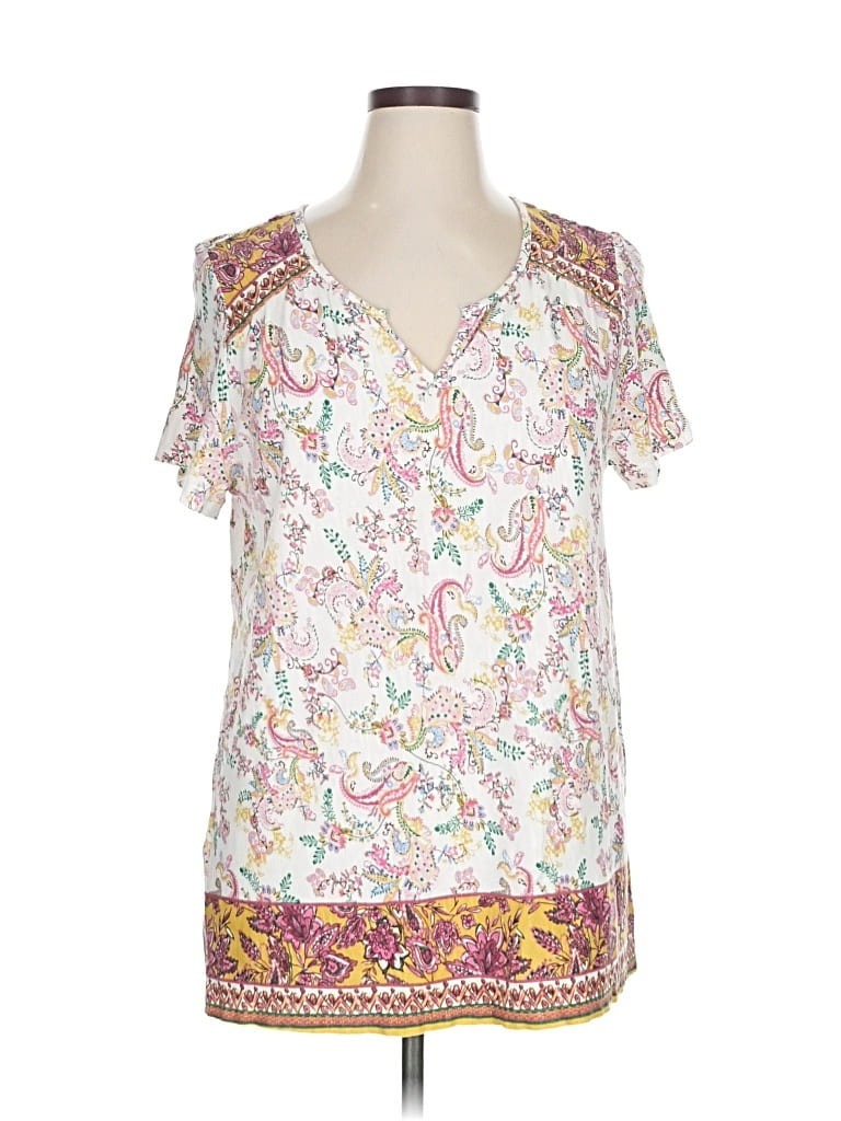 Pre-owned Vintage X America Short Sleeve Blouse In White