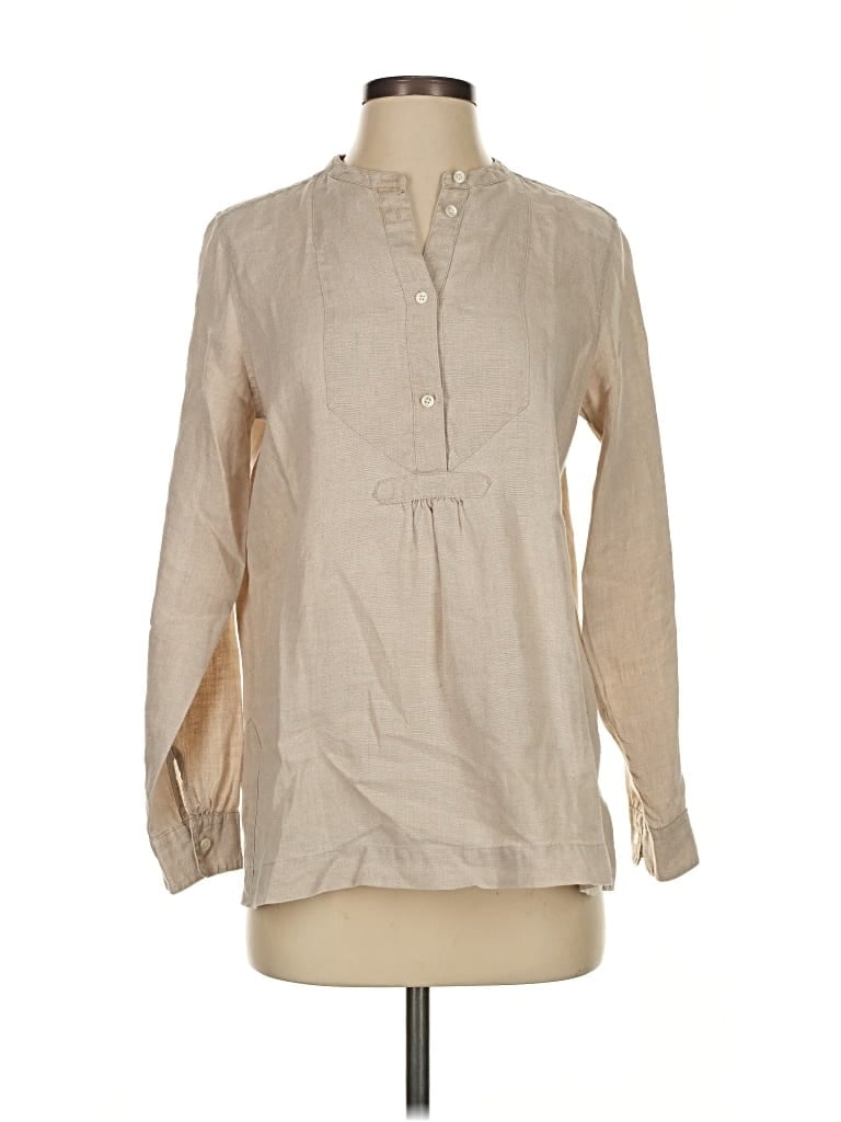 Pre-owned Baird Mcnutt For J.crew Long Sleeve Button Down Shirt In Brown