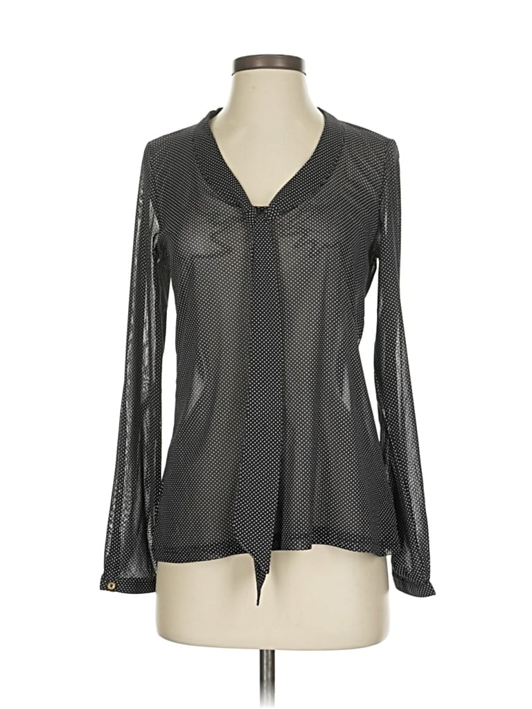 Pre-owned The Limited Outlet Long Sleeve Blouse In Gray