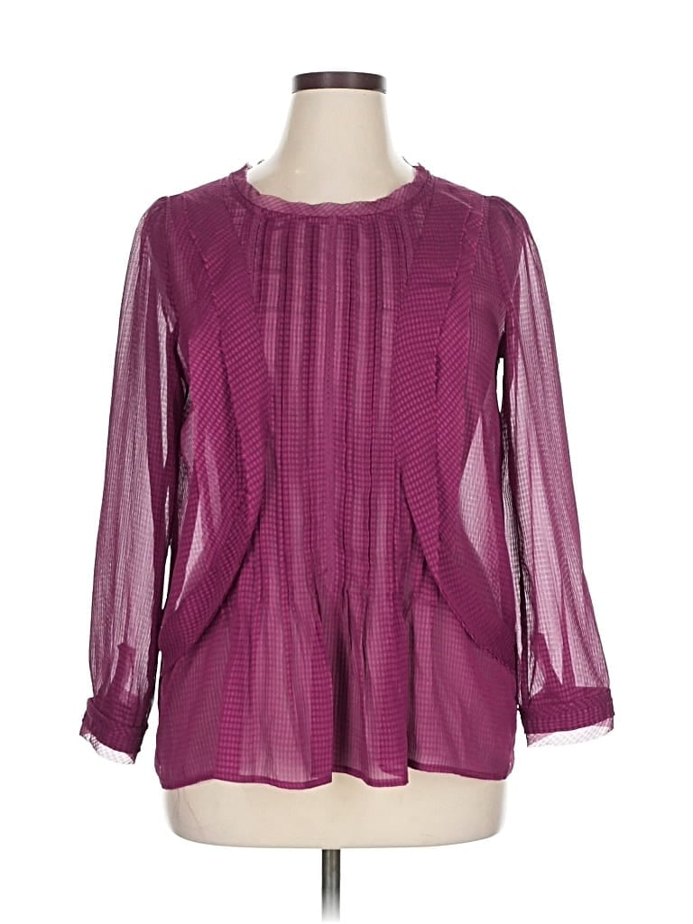 Pre-owned Hd In Paris Long Sleeve Blouse In Purple