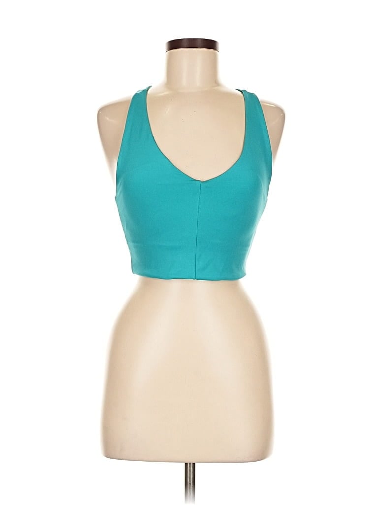 Pre-owned Fashion Nova Tank Top Teal Halter Neckline Tops In Blue
