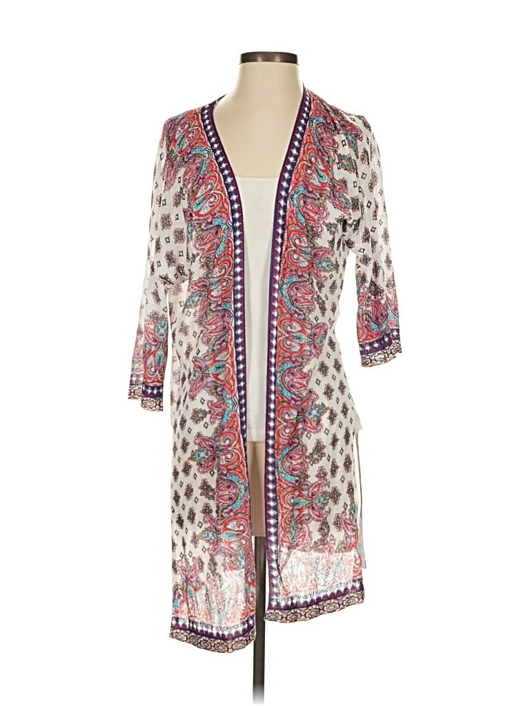 Pre-owned Chico's Kimono In White