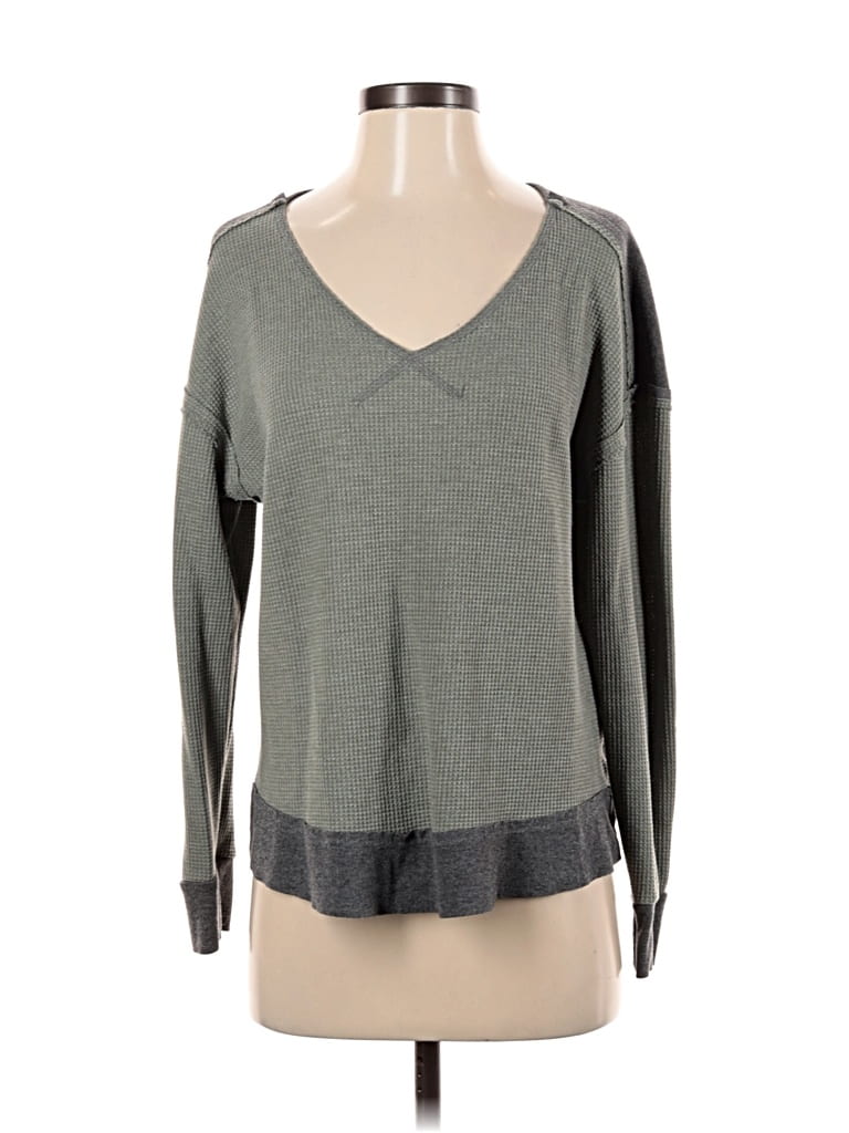 Pre-owned La Miel Long Sleeve Henley Shirt In Green