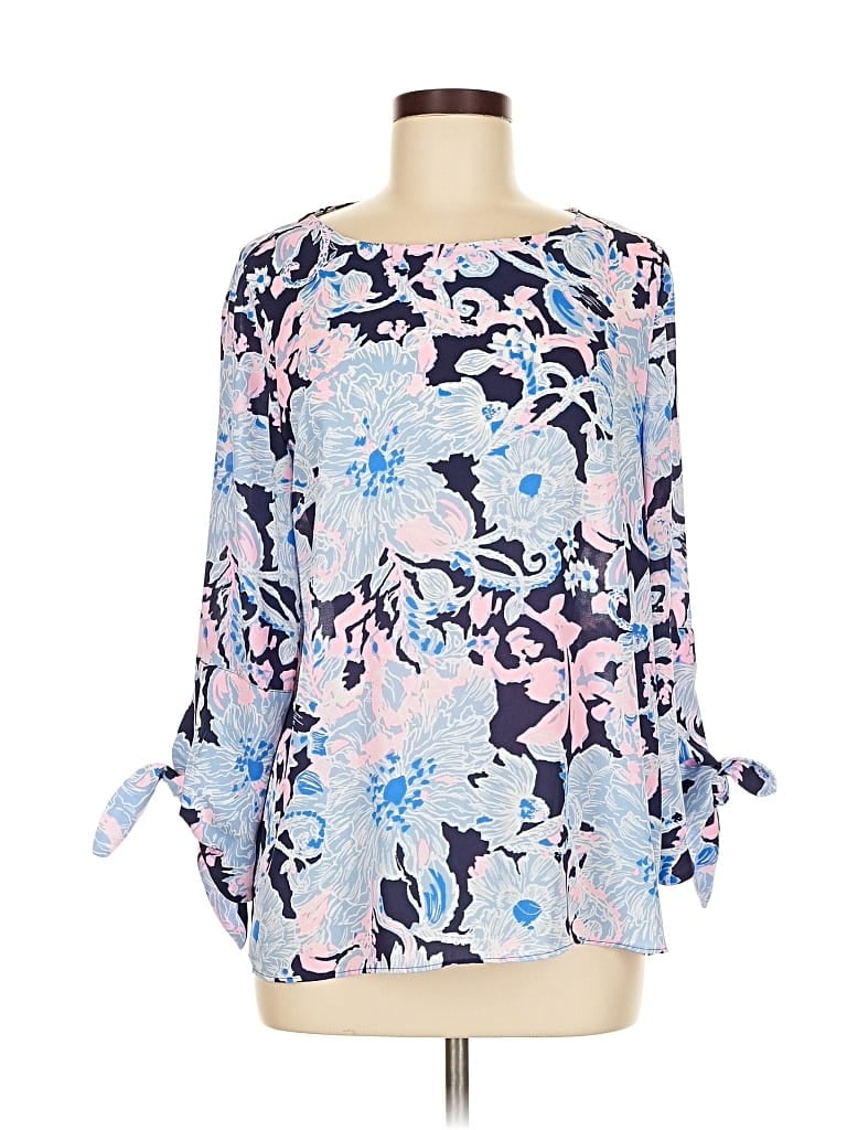 Pre-owned Lilly Pulitzer 3/4 Sleeve Blouse In Blue