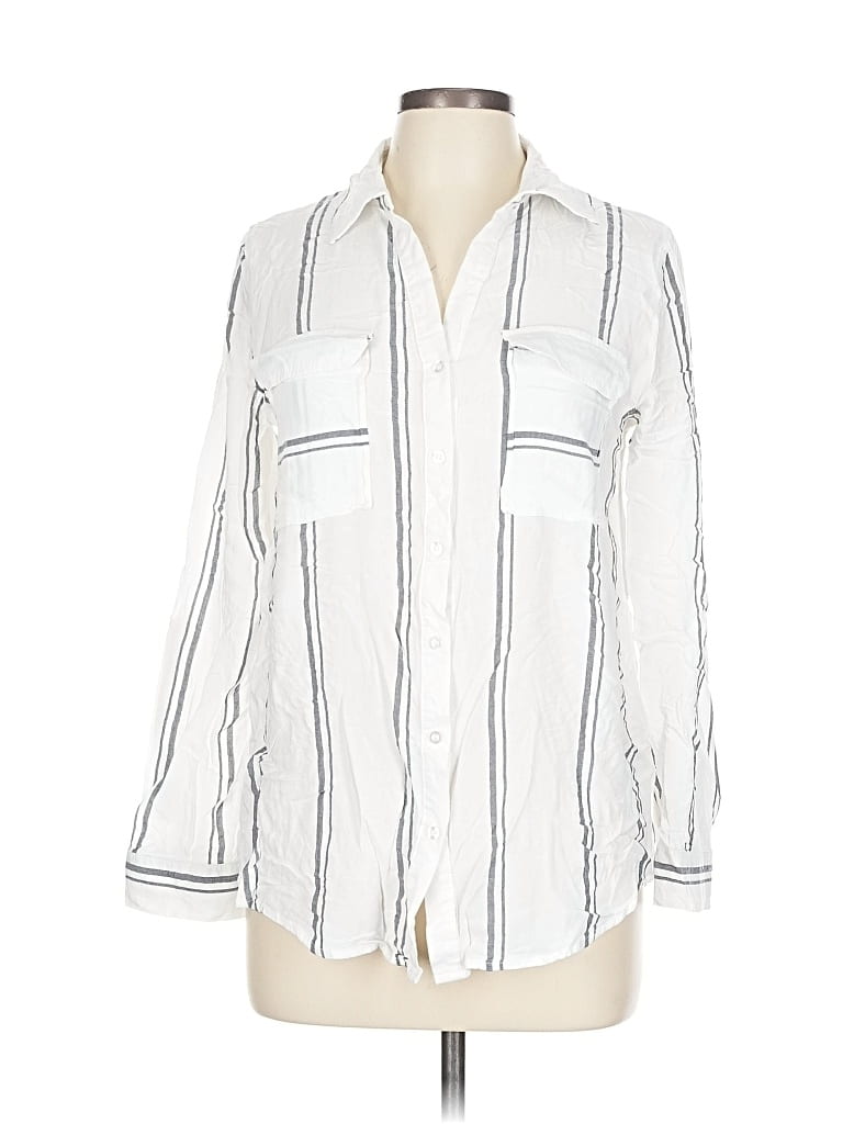 Pre-owned Mine Long Sleeve Button Down Shirt In White