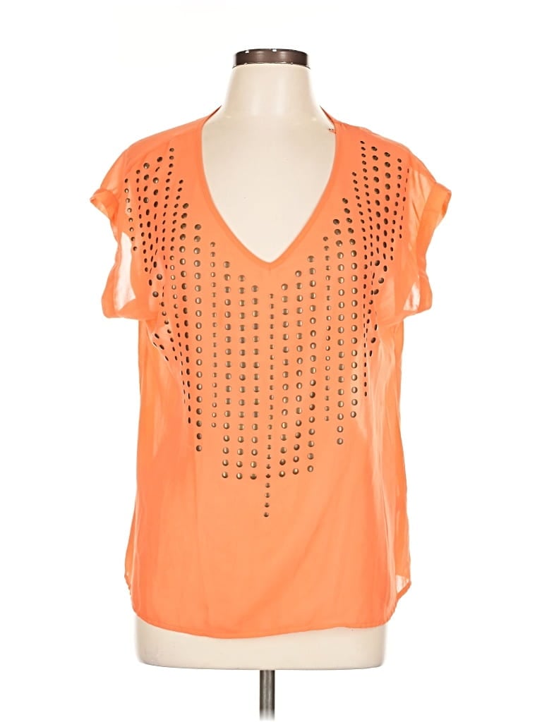 Pre-owned Cupio Short Sleeve Blouse In Orange