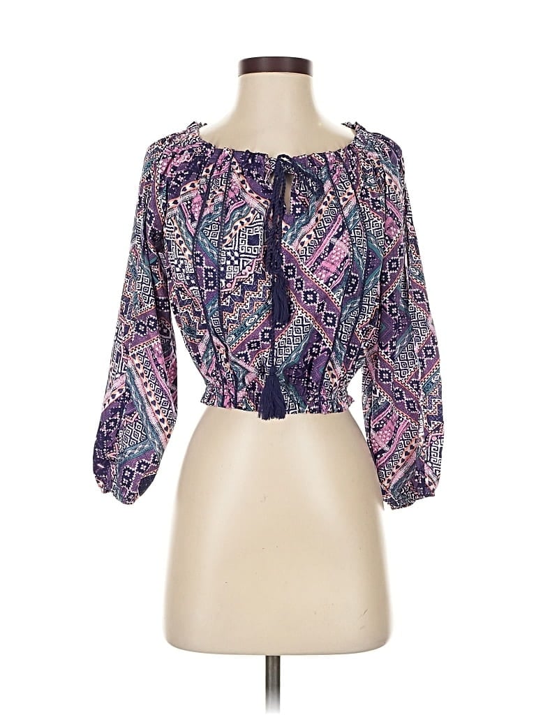 JAPNA Pre-owned 3/4 Sleeve Blouse In Purple