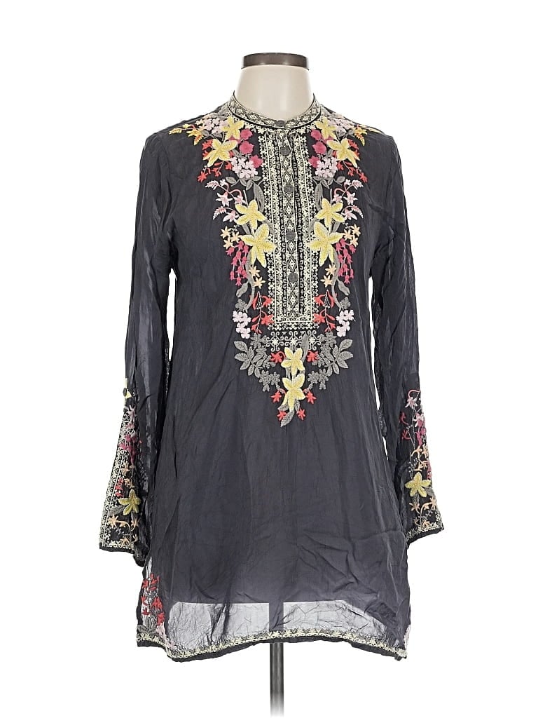 Pre-owned Johnny Was Casual Dress In Gray