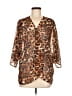 Unbranded Animal Print Brown 3/4 Sleeve Blouse Size M - photo 1