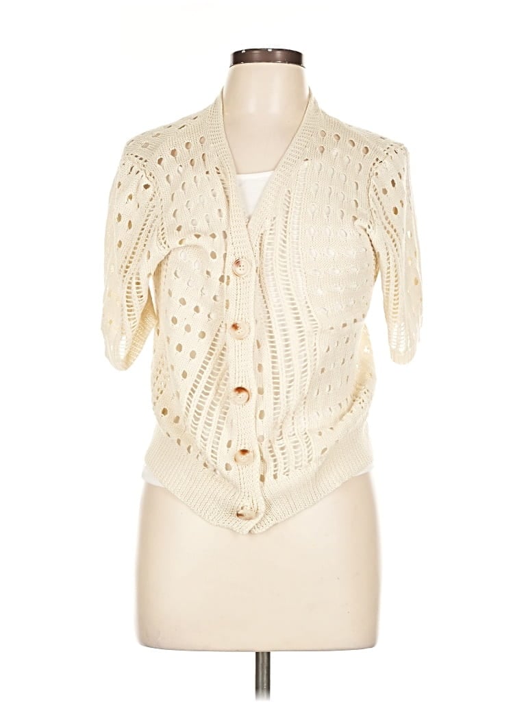 Pre-owned Unbranded Cardigan Sweater In White