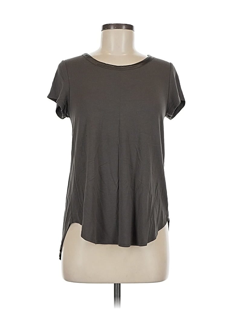 Pre-owned Alfani Short Sleeve Top Gray Keyhole Neckline Tops