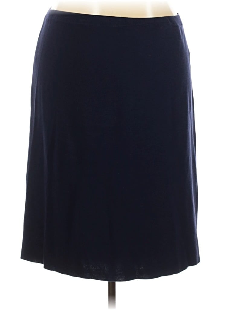 Pre-owned Eileen Fisher Silk Skirt In Blue
