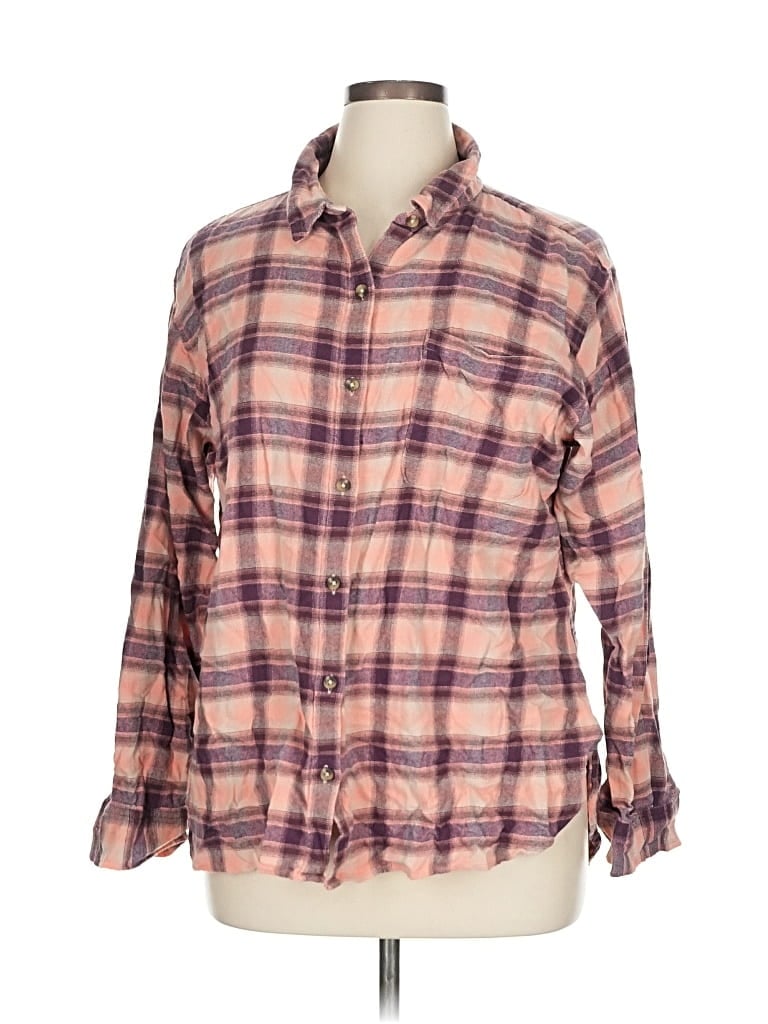 Pre-owned Sonoma Goods For Life Long Sleeve Button Down Shirt In Pink