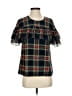 J.Crew 100% Polyester Black Short Sleeve Blouse Size 0 - photo 1