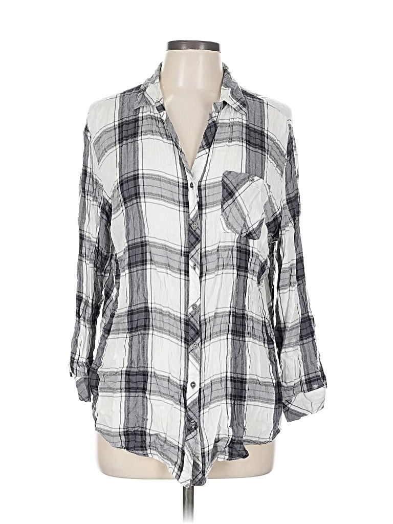 Pre-owned Hester & Orchard 3/4 Sleeve Button Down Shirt In White