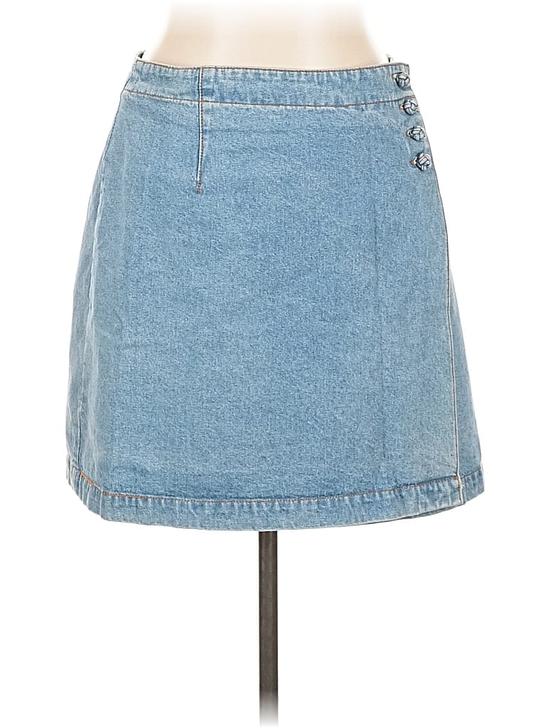 Pre-owned Bill Blass Denim Skirt In Blue