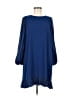 Halston Heritage 100% Polyester Solid Blue Casual Dress Size 8 - photo 1