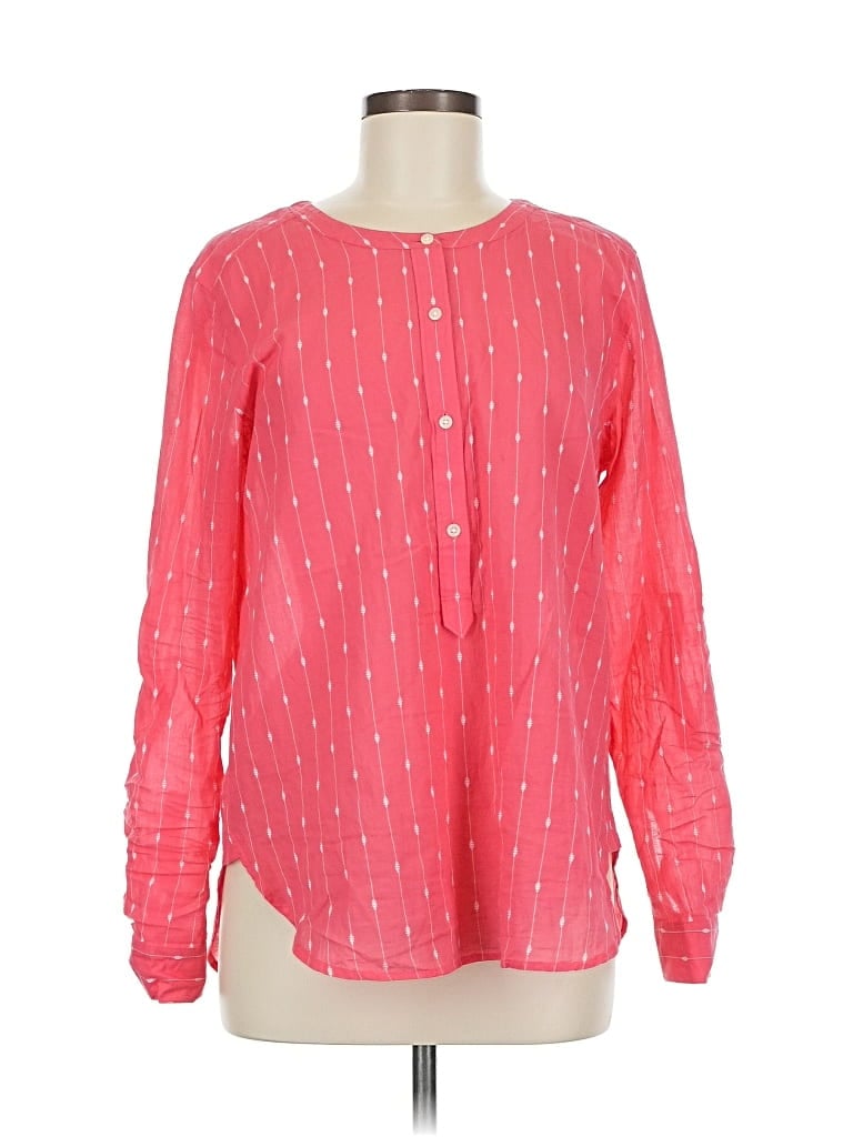 Pre-owned Ann Taylor Loft Long Sleeve Blouse In Pink