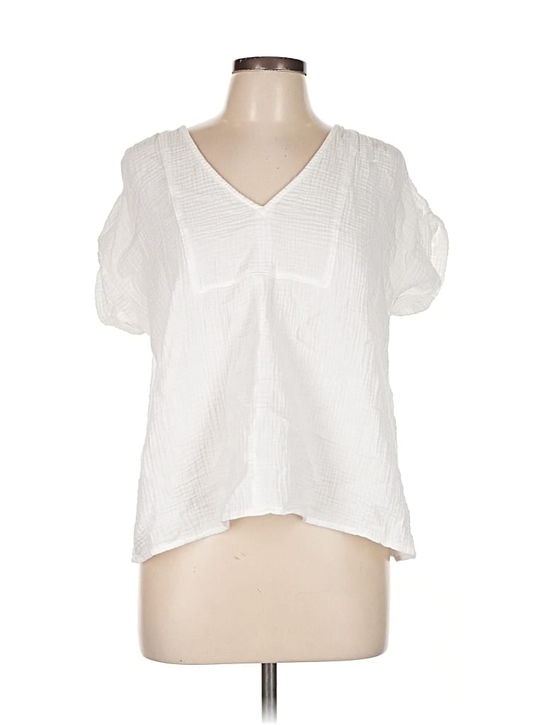 MADEWELL Pre-owned Short Sleeve Blouse In White