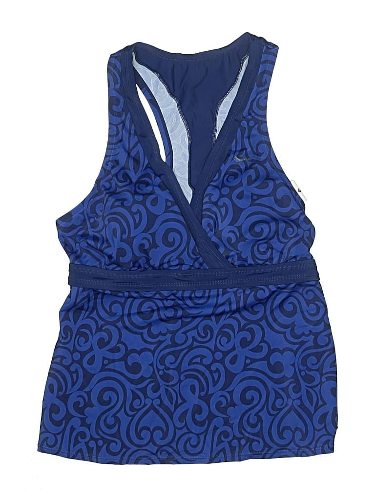 Pre-owned Nike Swimsuit Top Blue Paisley Pattern Swimwear