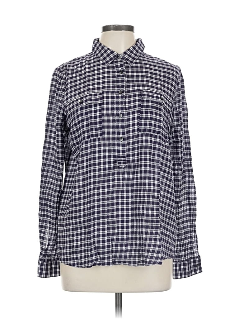 Pre-owned Madewell Long Sleeve Blouse In Blue