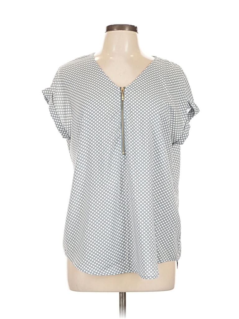 Pre-owned Premise Short Sleeve Blouse In Blue
