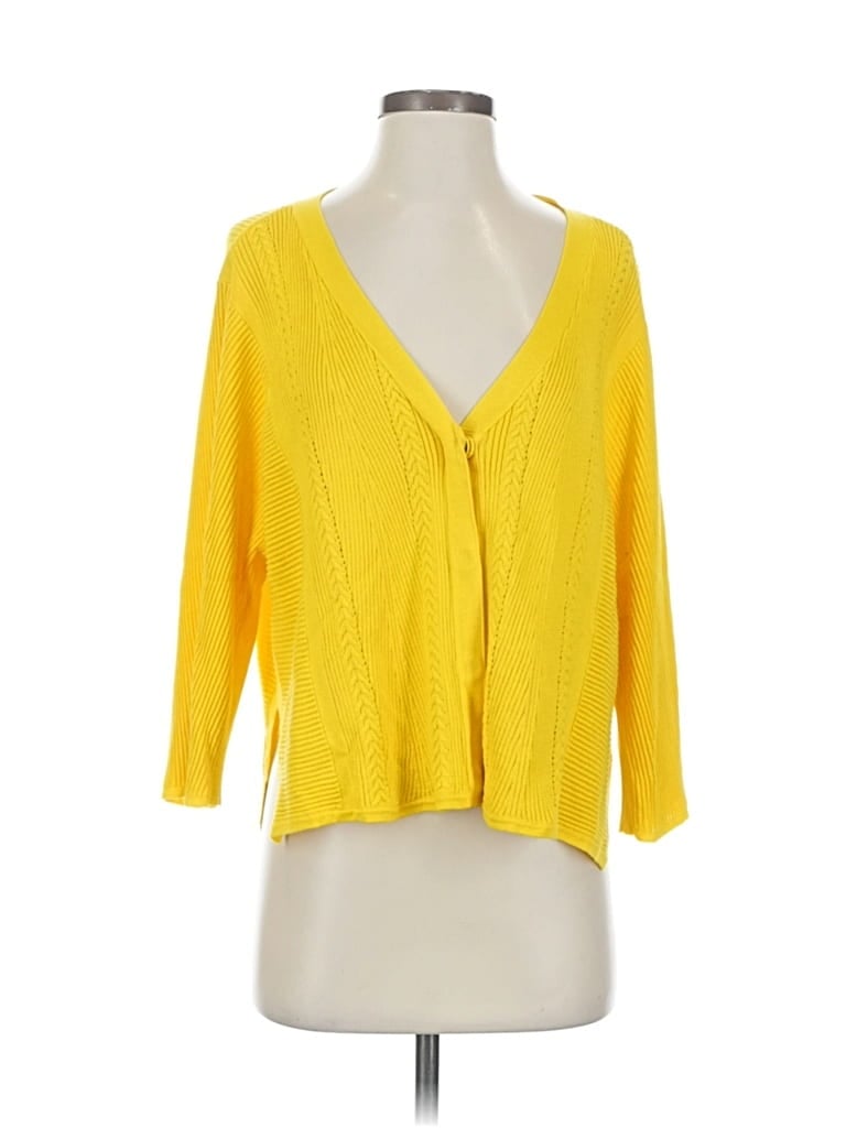 Pre-owned Cabi Cardigan Sweater In Yellow