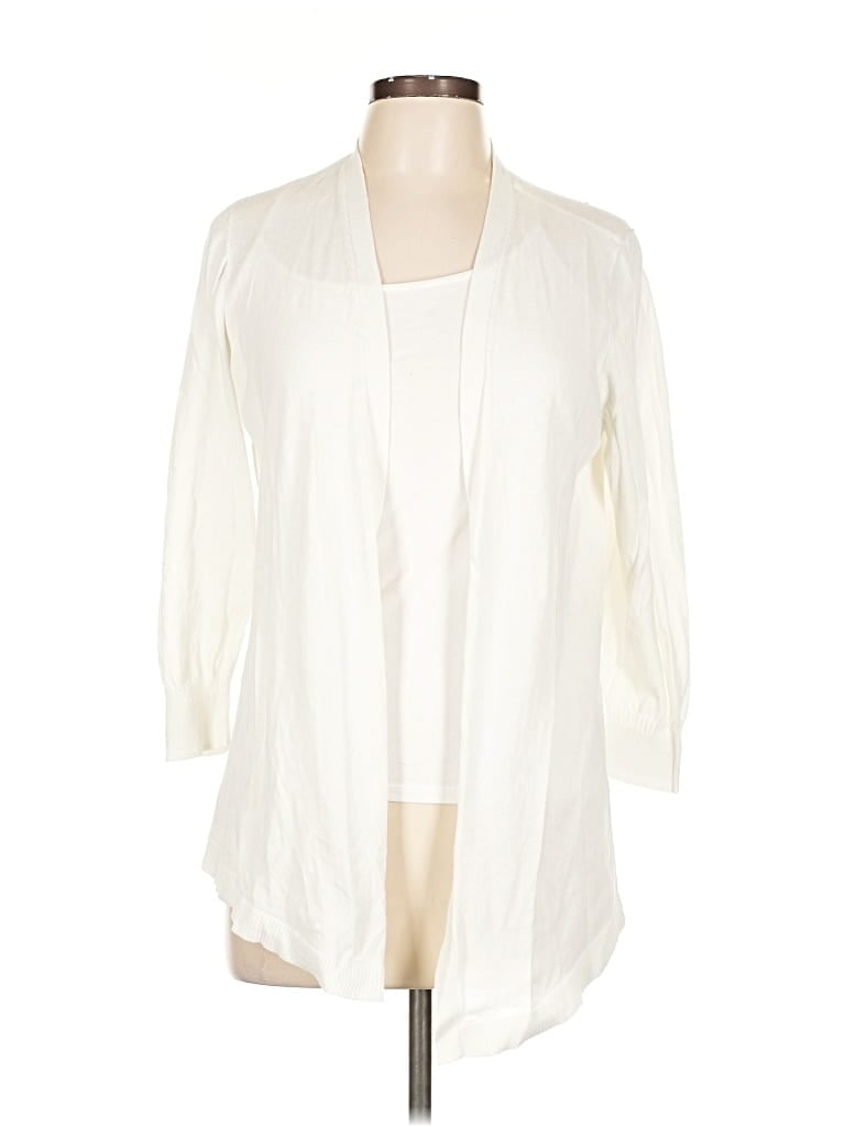 Pre-owned Chico's Cardigan Sweater In White