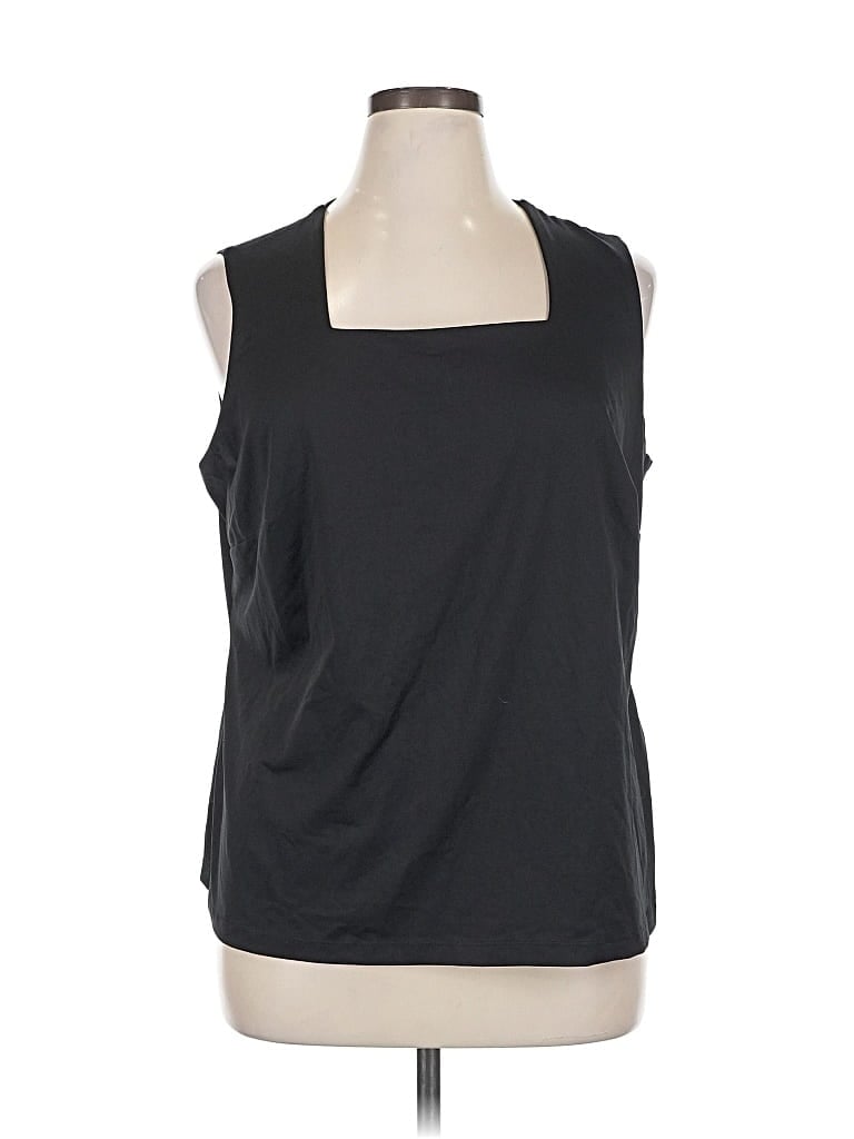 Pre-owned Susan Graver Sleeveless Top Black Scoop Neck Tops