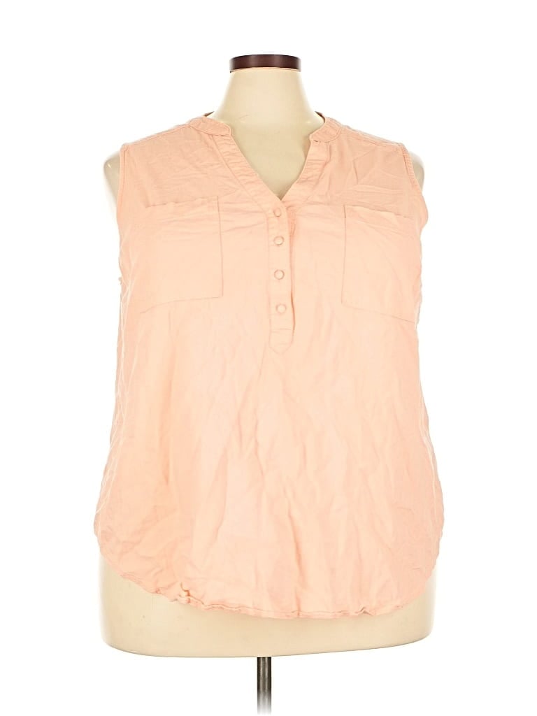 Pre-owned Torrid Sleeveless Button Down Shirt In Pink
