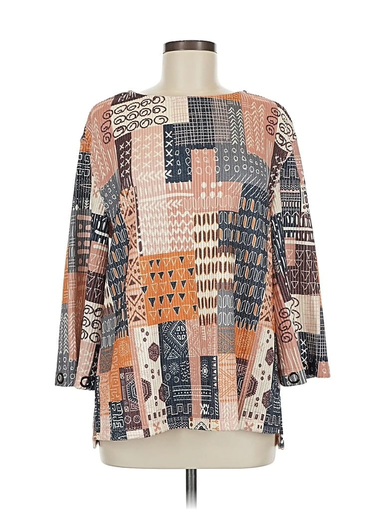 Pre-owned Multiples 3/4 Sleeve T-shirt In Brown