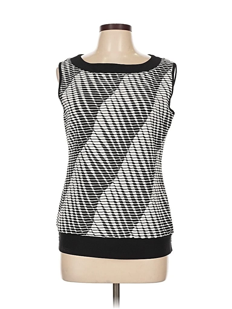 Pre-owned New Directions Sleeveless Top Black Boatneck Tops