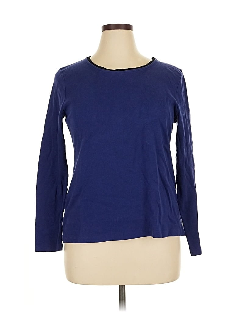 Pre-owned Talbots Outlet 3/4 Sleeve T-shirt In Blue