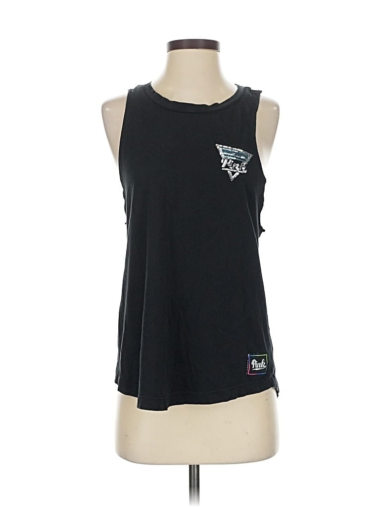Pre-owned Victoria's Secret Pink Sleeveless T-shirt In Black
