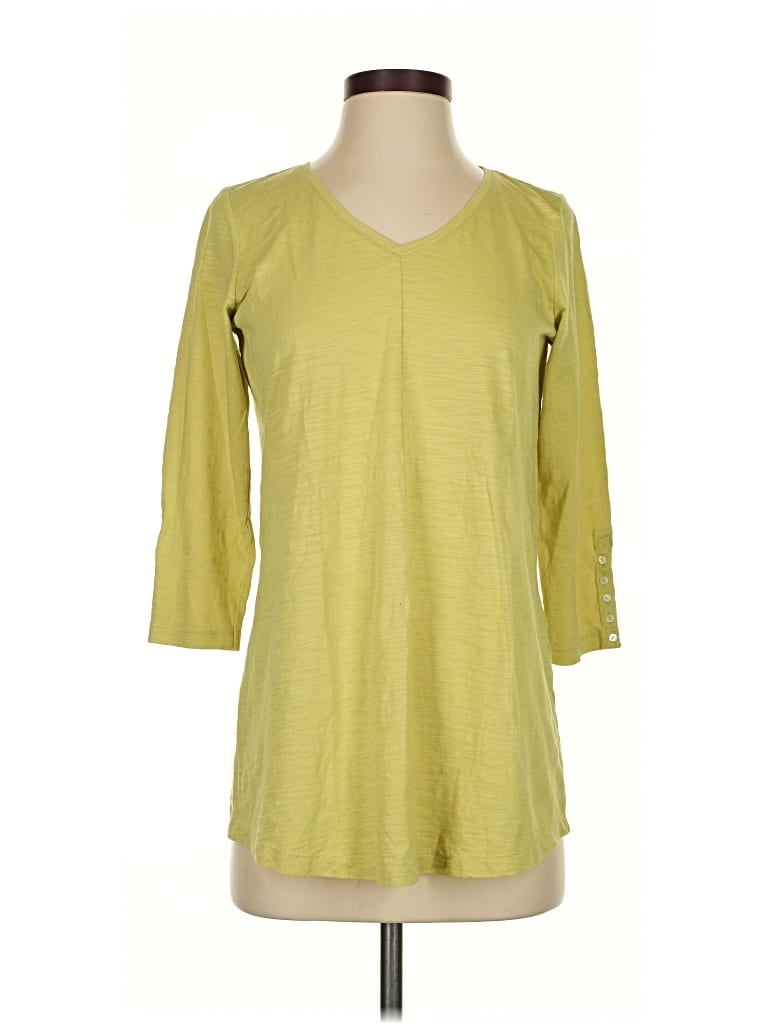 Click to view more detailed imagery on our partner's website Pre-owned Jjill 3/4 Sleeve Top Green V Neck Tops